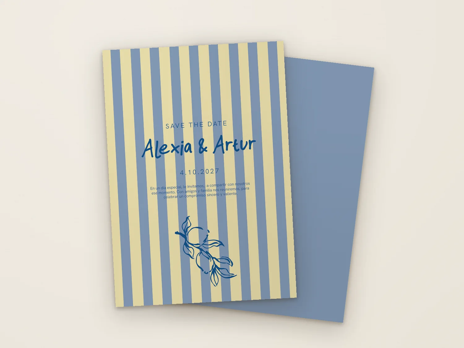 Invitación de boda mediterránea impreso